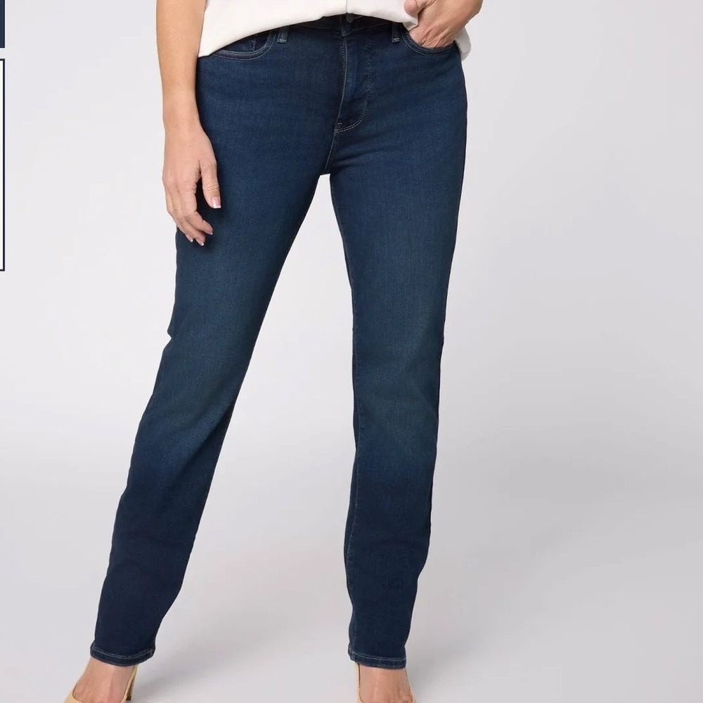 NYDJ‎ Sheri Slim Straight High Rise Jeans Venice Blues 12 New With Tags